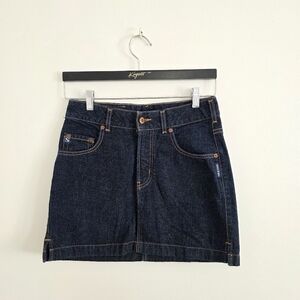 Silver Jeans Y2K Dark Indigo Denim Mini Skirt Jean Skirt
